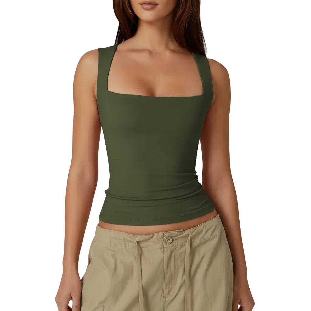 Women's Lace-Up Slim Fit Sleeveless Tank Top