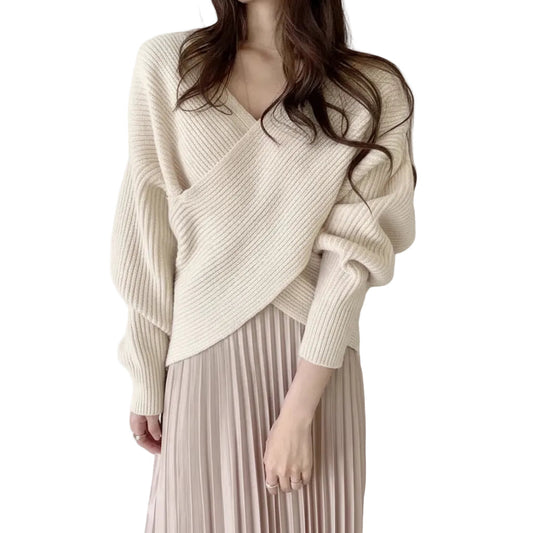 Women's Batwing Sleeve Relaxed Knit Pullover Sweater