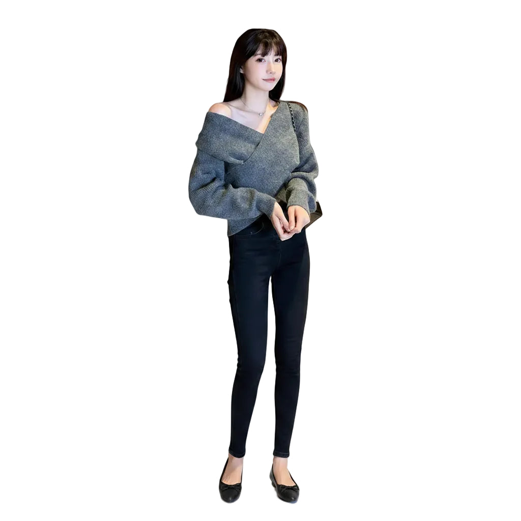 Women's Batwing Sleeve Relaxed Knit Pullover Sweater