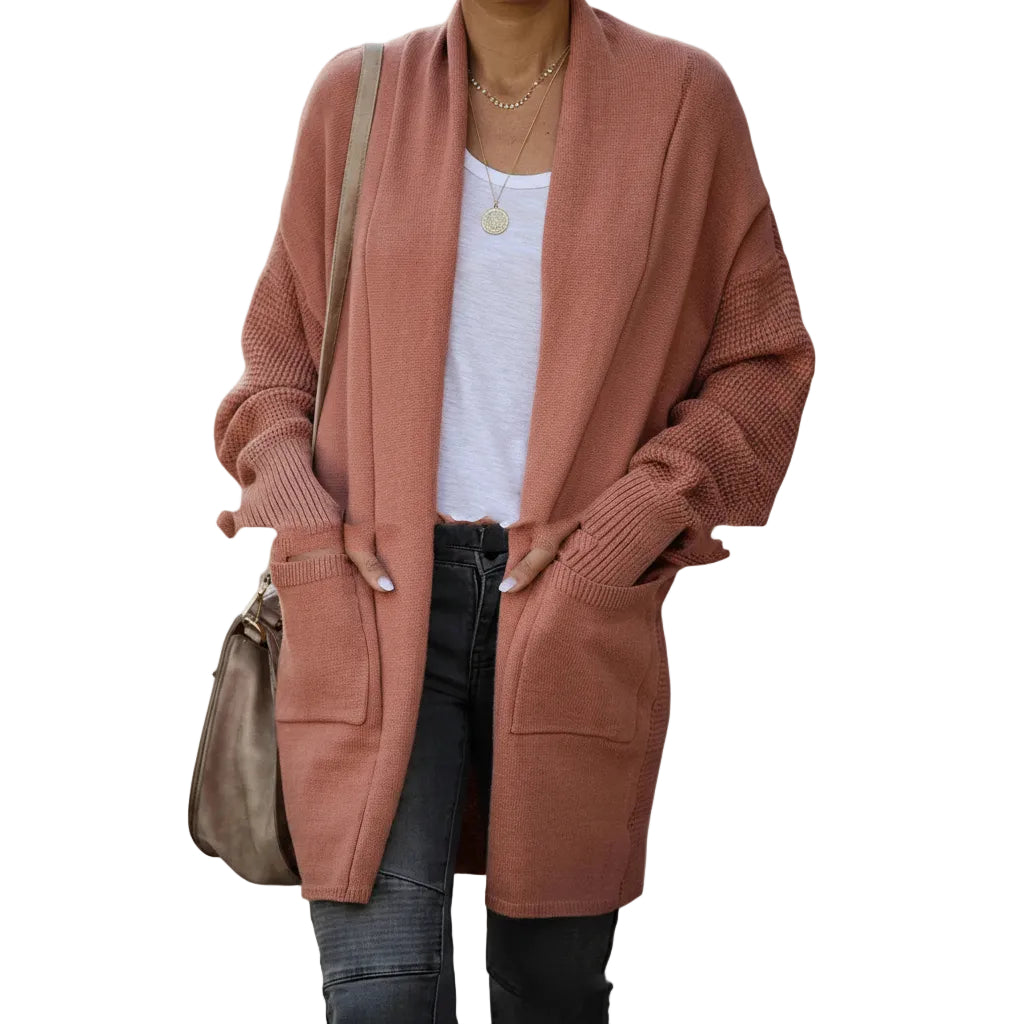 Women's Bat Sleeve Thick Knit Open-Front Cardigan Sweater